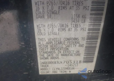 2020 Nissan Frontier Sv 4X4 z USA, uszkodzony, nr VIN 1N6ED0EB3LN705318